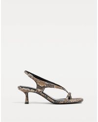 Stradivarius - – mehrfarbige riemchen-sandaletten mit absatz - Lyst