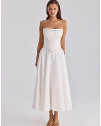 House Of Cb - Gina Cotton Strapless Maxi Dress - Lyst