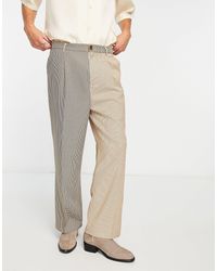 Pantalones grises con diseño a cuadros Bershka hombre de |