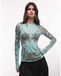 AFRM - Kaylee Top A Maniche Lunghe Con Girocollo - Lyst