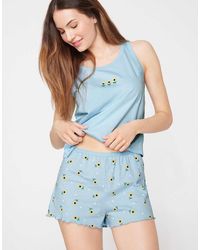 Tezenis - Printed Cotton Shorts With Rolled Hem - Lyst
