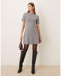 Mango - Short Sleeve Fit And Flare Mini Dress - Lyst