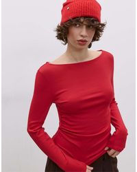 Stradivarius - Long Sleeve T-Shirt With Gathering - Lyst