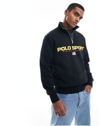 Polo Ralph Lauren - Sport Capsule Logo Front Half Zip Sweatshirt - Lyst