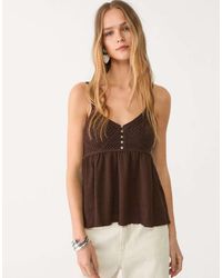 Stradivarius - Ruffled Crochet Top - Lyst