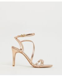 faith delly rose gold strappy heeled sandals