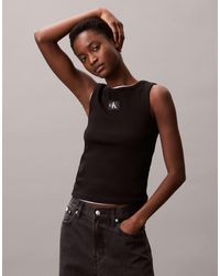 Calvin Klein - Woven Label Tank Top - Lyst