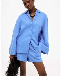 NA-KD - Drawstring Linen Shorts - Lyst