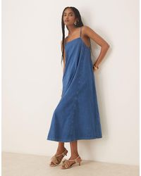 Nobody's Child - Jazmine - robe évasée mi-longue en denim - moyen - Lyst