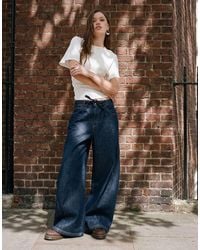 Reclaimed Vintage - Denim baggy Wide Jean With Tie Detail Co-ord - Lyst