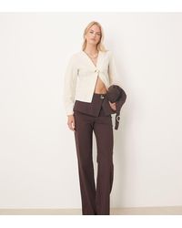 ASOS - Tall Tailored Fold Over Button Straight Leg Trousers - Lyst