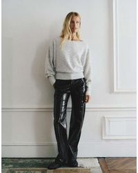 Pull&Bear - Crocodile-Effect Leather Trousers - Lyst