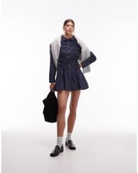 Collusion - Long Sleeve Ruched Mini Shirt Dress - Lyst