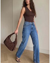NA-KD - Route Mid Waist Straight Jeans - Lyst