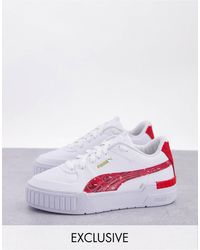 PUMA Leather Cali Sport Trainers in White | Lyst