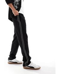 ASOS - Straight Leg Trackies With Side Tape - Lyst