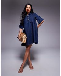 River Island - Collared Shirt Dress - Lyst