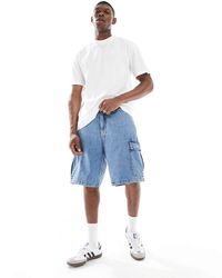 Jack & Jones - Pantaloncini Di Jeans Ampi Cargo Lavaggio Chiaro - Lyst