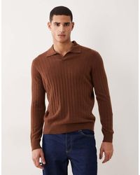 Mango - Geribbelde Gebreide Polo Van 100% Premium Kasjmier - Lyst