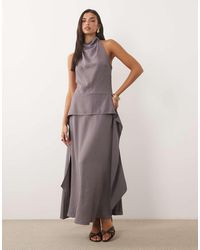 ASOS - Cowl Neck Double Layer Maxi Dress - Lyst