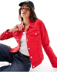Levi's - Original - giacca trucker di jeans rossa - Lyst