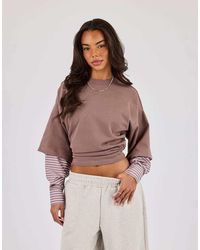 CERNUCCI - Cropped Oversized T-Shirt With Layered Shirt - Lyst