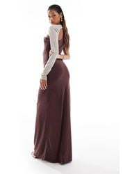 ASOS - Colour Block Wrap Around Sleeve Maxi Dress With Trim Hardware - Lyst