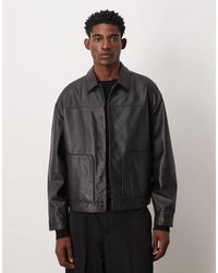 ASOS - – harrington-jacke aus echtleder - Lyst