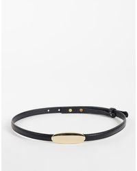 Mango - Smalle Riem Met Ovale Gesp - Lyst