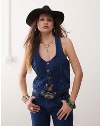 Wrangler - Co-Ord Button Front Denim Top With All Over Print - Lyst
