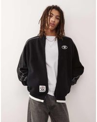 Aape By A Bathing Ape - Chaqueta De Chándal Negra Con Logo Universitario De Punto De -Azul Marino - Lyst