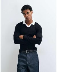 ASOS - Muscle Fit Long Sleeve Polo With Contrast Collar - Lyst