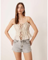 Glamorous - Tie Front Cami Top - Lyst