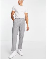 TOPMAN - Pantalones blanco y negro jaspeado holgados con acabado texturizado - Lyst