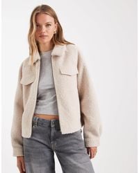 ONLY - Zip Thorugh Boucle Jacket - Lyst