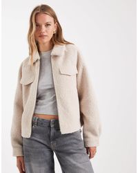 ONLY - Zip Thorugh Boucle Jacket - Lyst