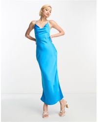 4th & Reckless - Satin Cowl Neck Strappy Back Midi Dress - Lyst