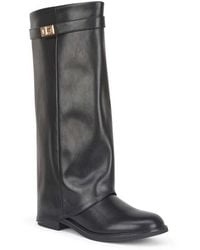 SEQWL - Fold Over Knee High Boots Zipped With Buckle Detail - Lyst