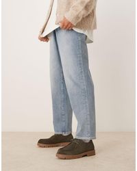 ASOS - Chaussures à lacets en daim avec bout arrondi - kaki - Lyst