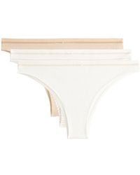 Oysho - 3 Seamless Ribbed Polyamide Blend Brazilian Briefs - Lyst