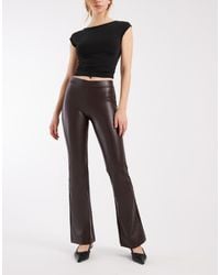 ONLY - Faux Leather Flared Trousers - Lyst