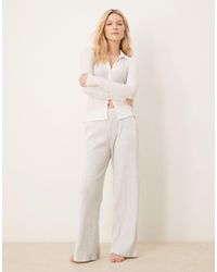 Abercrombie & Fitch - Lounge Cozy Wide Leg Rib jogger Bottom - Lyst