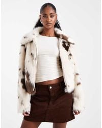 Miss Selfridge - Faux Fur Collar Bomber Jacket - Lyst