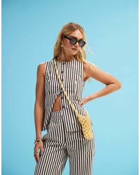 4th & Reckless - Tailored Button Through Waistcoat Top Co-ord - Lyst