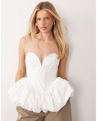 ASOS - Satin Bubble Peplum Top - Lyst