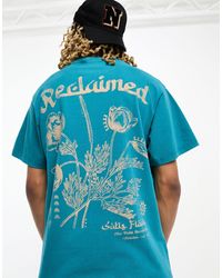 Reclaimed (vintage) - Maglietta oversize -azzurro con bouquet di piante - Lyst