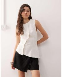 Weekday - Circee Linen Mix Wrap Mini Skirt - Lyst