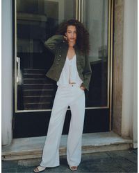 Pull&Bear - Veste ajustée à boutons en kaki foncé - Lyst