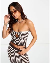 4th & Reckless - Island Knit Bandeau Beach Top Co-ord - Lyst