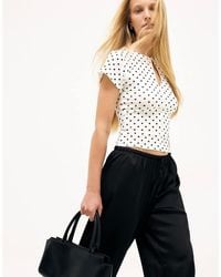 NA-KD - Key Hole Short Sleeve Jersey Top - Lyst